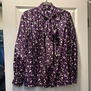 Marc Jacobs Purple and White Paisley Silk Blouse